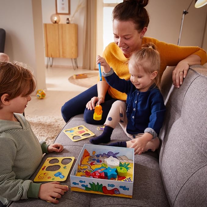 HABA Magnetic Fishing Game - Here Fishy Fishy, My Very First Games Learning Toys & Preschool Toys for Ages 2 and Up, German Box