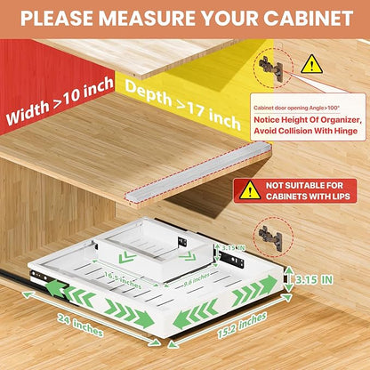 2 Pack Pull out Cabinet Organizer, Width Depth,