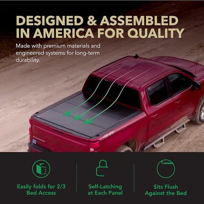 Gator EFX Hard Tri-Fold Truck Bed Tonneau Cover - Heavy-Duty Truck Bed Protection - Durable Aluminum Panels - Hard Folding Tonneau Cover - 2017-2026 Ford F-250/350 Super Duty- 6'10" Bed