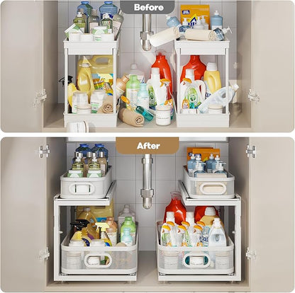 2 Pack 21IN-Depth Under Sink Organizer