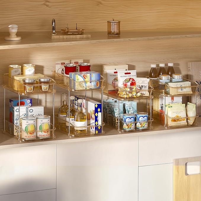 Delamu 2-Tier Under Sink Organizers and Storage, Pull Out Kitchen Pantry