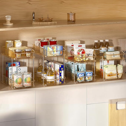 Delamu 2-Tier Under Sink Organizers and Storage, Pull Out Kitchen Pantry
