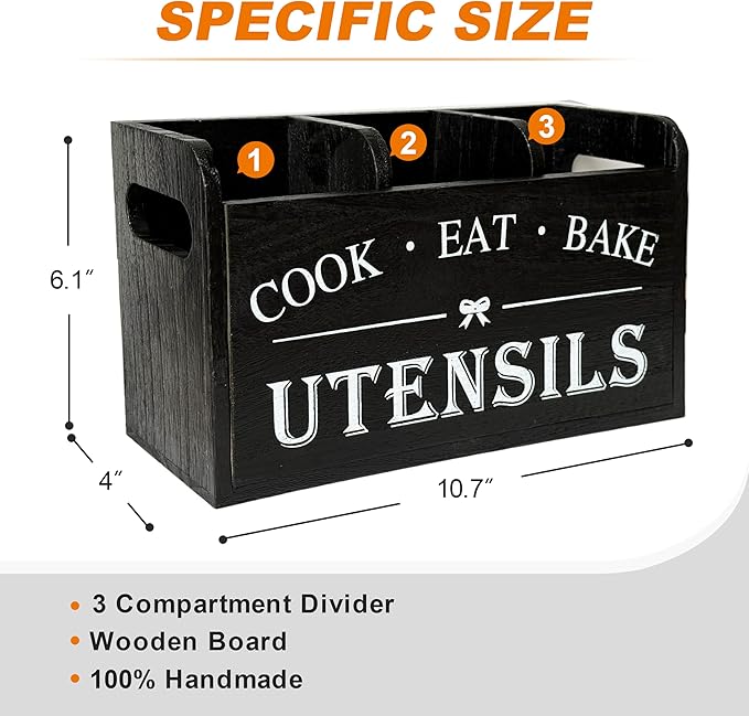 Wooden Kitchen Utensil Holder