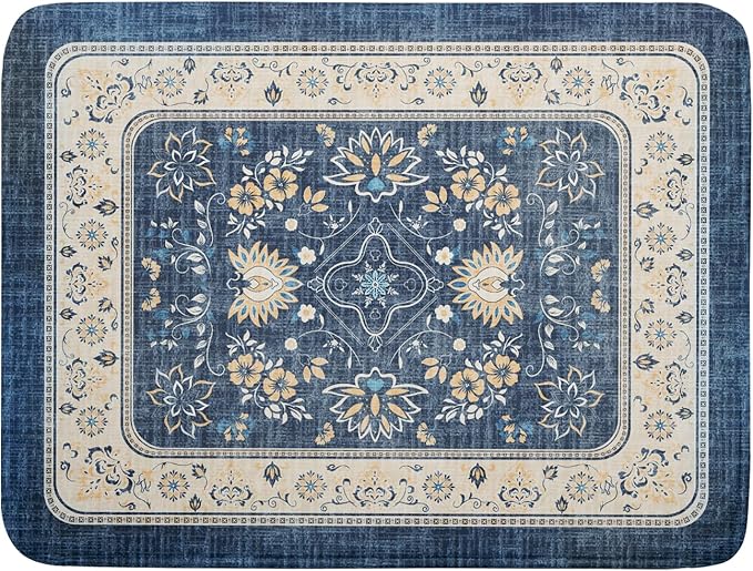 Blue Boho Dish Drying Mat for Kitchen Counter 18x24 Inch Fast Dry Drying Pad