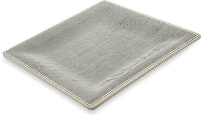 Carlisle FoodService Products Grove Reusable Plastic Plate Square Plate with Rim for Home and Restaurant, Melamine, 8.5 Inches, Smoke