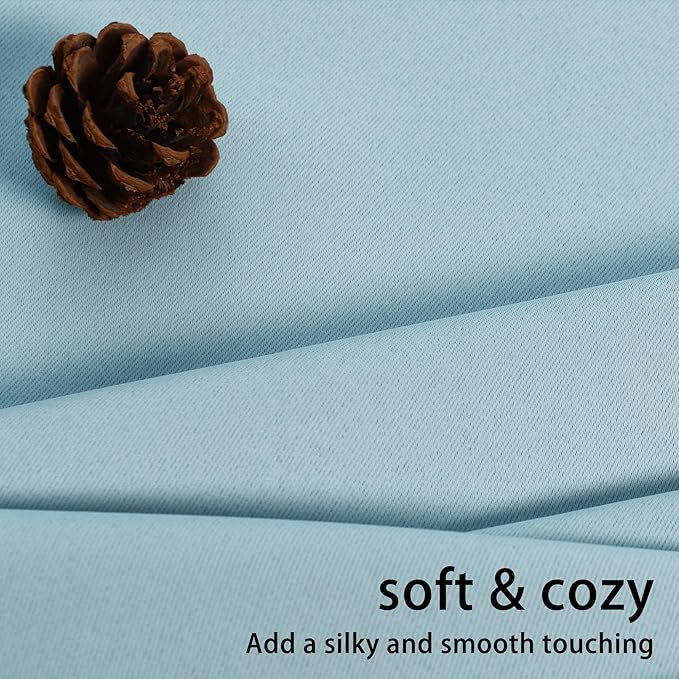 JIUZHEN Light Blue Blackout Curtains
