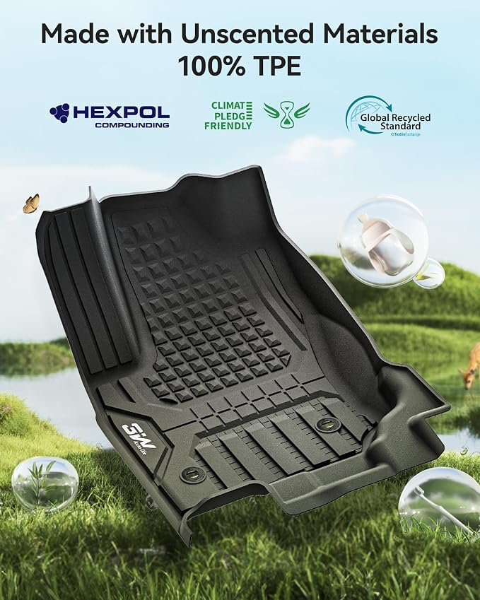 3W Floor Mats Fit for Toyota 4 Runner Gas 2025 2026 5 Seats(Not for Hybrid EV & i-Force Max), TPE All Weather Custom Fit Floor Liner & 2nd Row Under Seat Mat for SR5/TRD/Limited 6th gen 4Runner