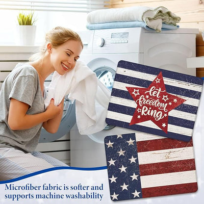 SiliFine 2 Pcs 4th of July Dish Drying Mat