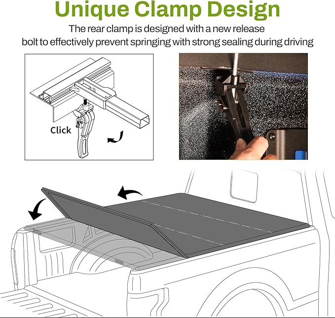 AUTOSAVER88 Soft Quad-fold Truck Bed Tonneau Cover Compatible with 2002-2026 Dodge Ram 1500 (Classic & New), 2003-2026 Dodge Ram 2500 3500 6.4ft Bed Without Rambox
