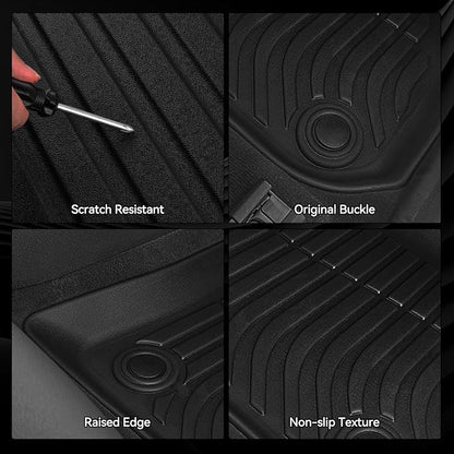Floor Mats for 2009-2017 Chevy Traverse/2008-2017 Buick Enclave 7 Seats/Captain Seat, Trunk Mat and 2nd&3rd Backrest Mat All Weather TPE Protector for Chevy Traverse Accessories