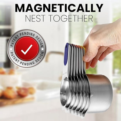 Spring Chef Magnetic Stainless Steel Measuring Cups, Kitchen Tools