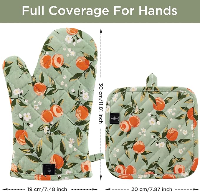 BONTHEE Oven Gloves Heat Resistant Potholder Set Oven Gloves