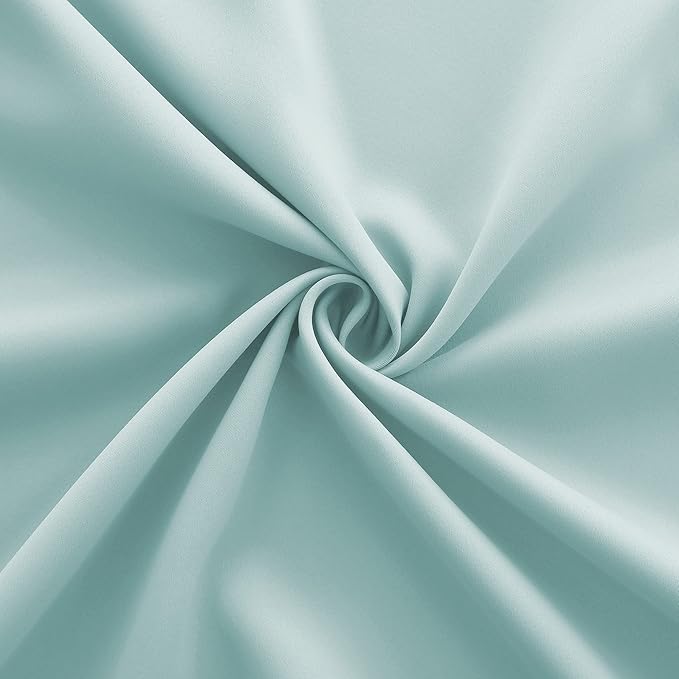 Aqua Curtains 96 Inches Long for Bedroom Beach Room Decor 2 Panel Set Cooling