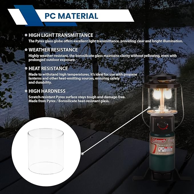 American Mantle Clear Straight Lantern Globe: CLG8500 (Replacement for CLMN R690B048C) - 4.92"x4.92"x5.31"