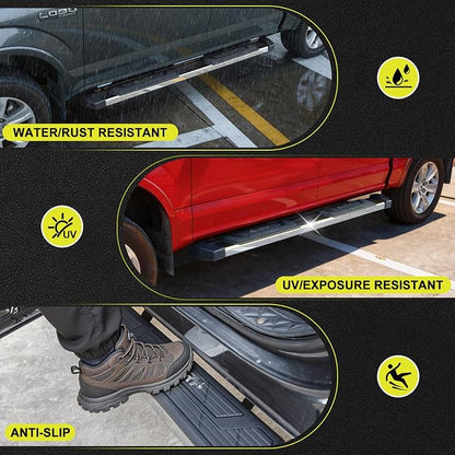 BINARY STAR 6 Inch Running Boards Compatible with 2009-2018 Dodge Ram 1500 Crew Cab(Incl. 2019-2024 Classic), 2010-2026 Ram 2500 3500, High Light Stainless Steel Step Bars Nerf Bars Steps.