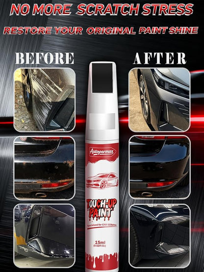 Black Car Touch Up Paint, Exact Color Match Car Scratch Repair Kit, Quick & Easy Fix Chips and Nicks Scuff(WA8555/848 Black)