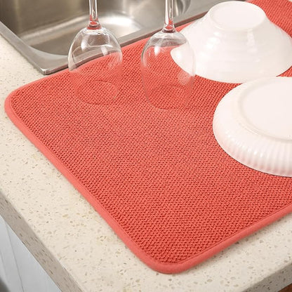 2 Pack Microfiber Dish Drying Mat