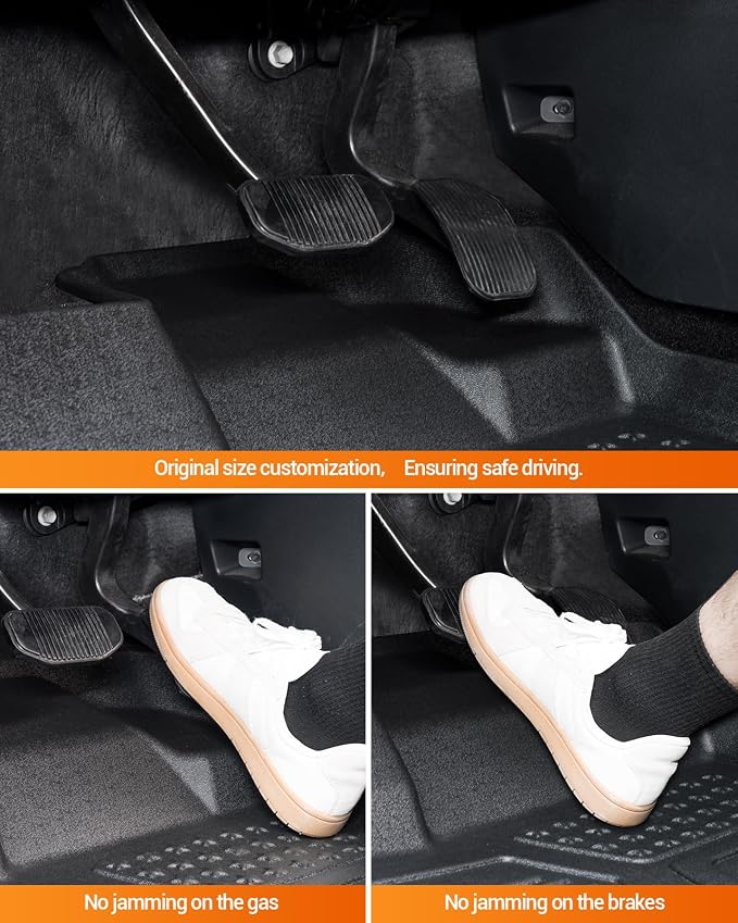 SEALIGHT All Weather Floor Mats for 2019-2026 Chevy Silverado GMC Sierra 1500 Accessories / 2020-2026 Sierra 2500 HD/3500 HD Crew Cab, Non-Slip TPE, Odorless, Easy to Clean, Waterproof, Custom Fit