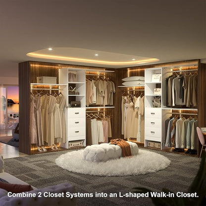 Armocity 96 Inches Closet System, 8FT Walk In Closet Organizer