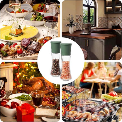 VEVOK CHEF Green Salt and Pepper Grinder Mill Set Stainless Steel Pepper Shaker
