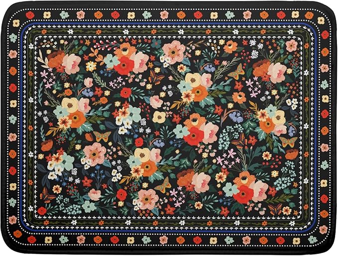 Floral Microfiber Dish Drying Mat Large Absorbent Dish Drainer Rack Pad