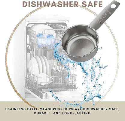 1/4 Cup Stainless Steel Measuring Cup | Sturdy Metal 60 ml | 60 cc | 2 oz |