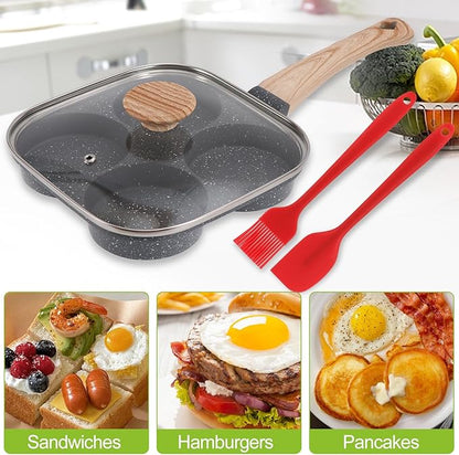 4-Cup Egg Pan, Premium Egg Pans Nonstick, Omelette Pan