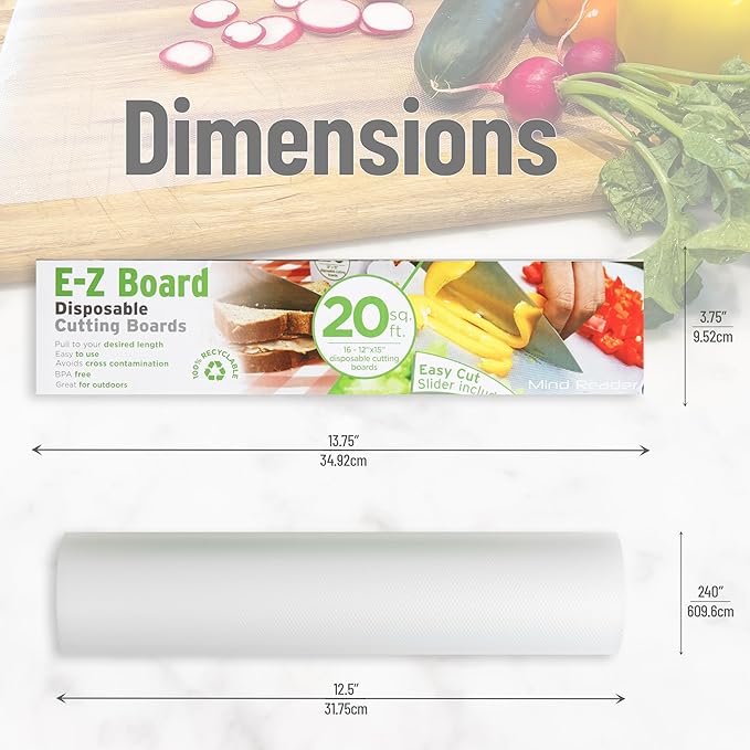 Mind Reader E-Z Board Disposable Plastic Cutting Board, 20 Square Feet