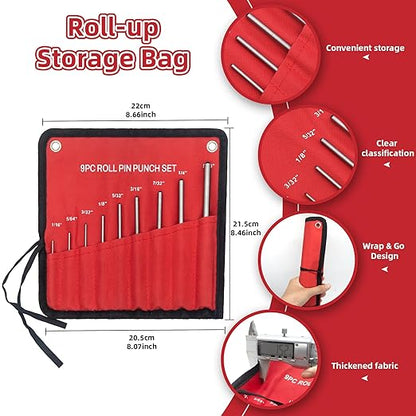 9-Piece Roll Pin Punch Set