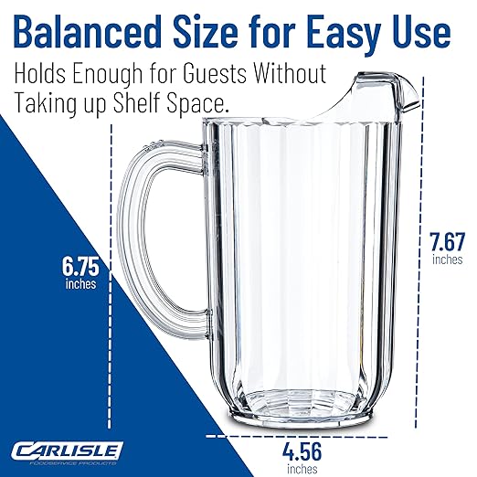 Carlisle FoodService Products 553807 Plastic Pitcher, 48 Ounces