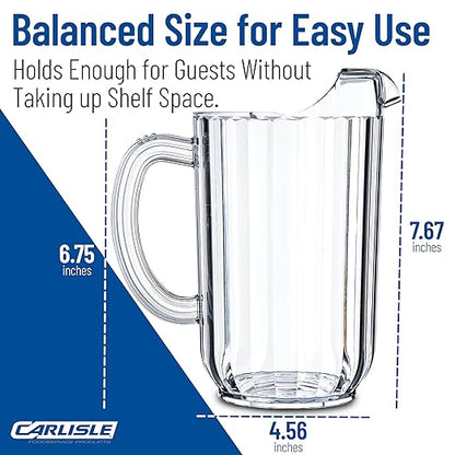 Carlisle FoodService Products 553807 Plastic Pitcher, 48 Ounces