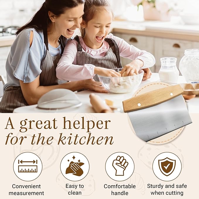 Multipurpose Bench Scraper, Dough Scraper and Dough Cutter