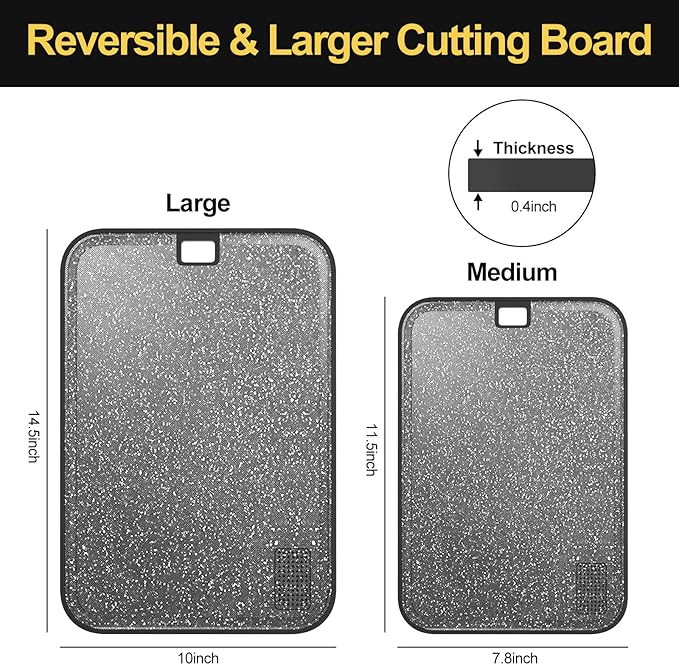 Plastic Cutting Board Dishwasher Safe, 2 Cutting Boards Large Cutting Board
