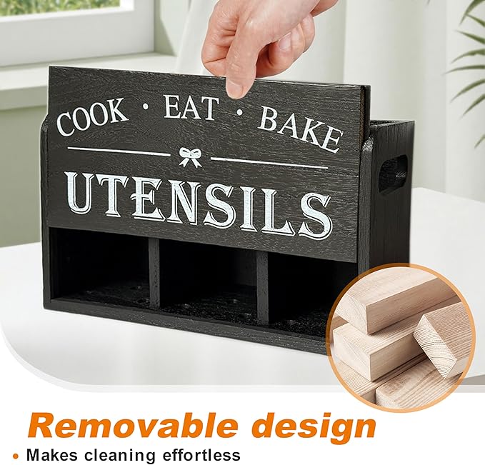 Wooden Kitchen Utensil Holder