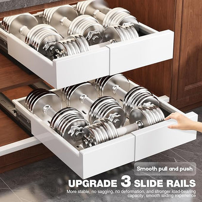 Seinloes 2 Pack Pull Out Cabinet Organizer Expandable Width and Depth, Slide