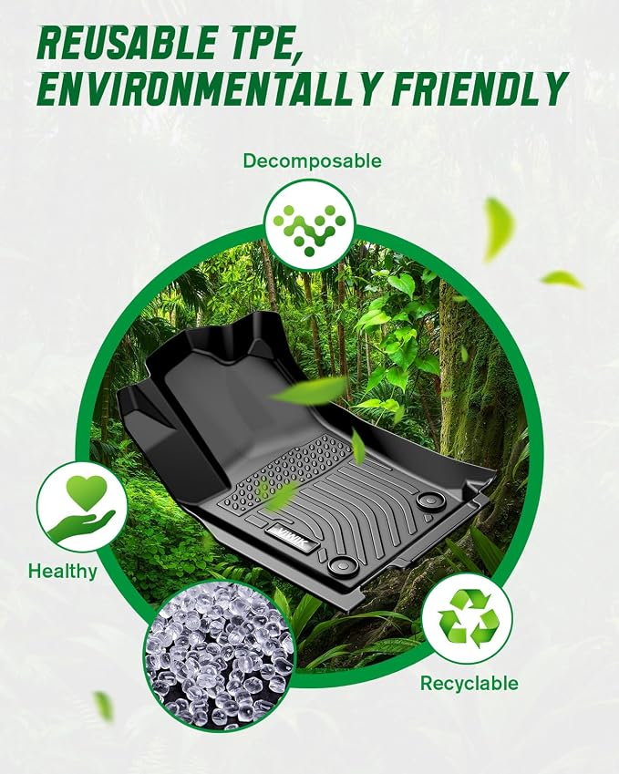 VIWIK Floor Mats for Hyundai Santa FE (Only Hybrid) 2021-2023, Car Mats All Weather Protection Custom Floor Liners Full Set Include 1st and 2nd Row Front & Rear Black Car Liners
