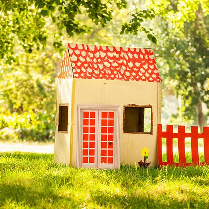 DOITOOL Dollhouse Double Doors 1: 12 Scale Dollhouse Furniture DIY Miniature Doors and Windows Dollhouse Accessories Miniature Window Frames 28 Panes Dollhouse Furniture Model