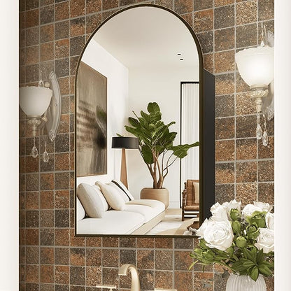 Bathroom Medicine Cabinet with Mirror, Arched Medicine Cabinet Wall Mounted