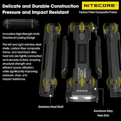 Nitecore EDC37 8000 Lumen Tactical EDC Flashlight with Retractable Keychain