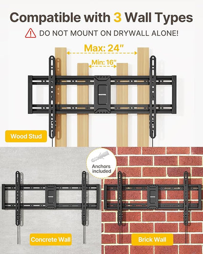 monTEK Heavy Duty Fixed TV Wall Mount