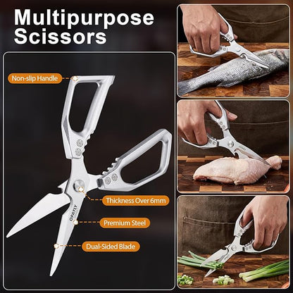 3PCS Heavy Duty Kitchen Scissors Set All Purpose