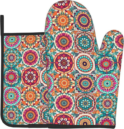 Boho Oven Mitts and Pot Holders