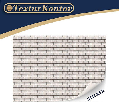 3 Sheets Self-Adhesive Wall Cladding for Dollhouse 1:12 Scale (White Bricks 1)