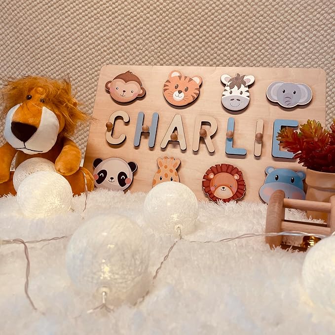 Name Puzzle for Kids Personalized,Custom Name Puzzle The First Gifts for Boys and Girl, Personalized Wooden Puzzles for Toddlers