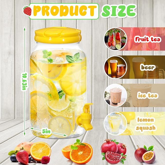 Havawish 2 Pcs 1 Gallon Plastic Beverage Dispenser