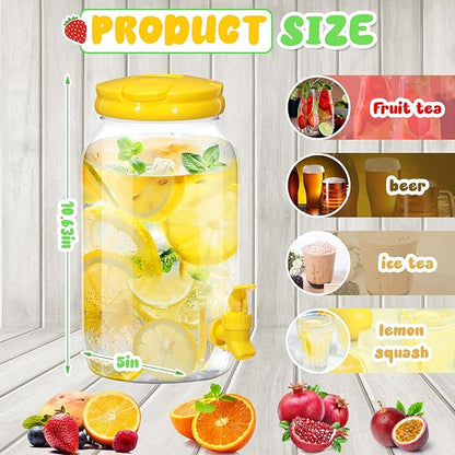Havawish 2 Pcs 1 Gallon Plastic Beverage Dispenser