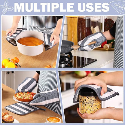 Reallnaive Oven Mitts and Pot Holders 4 Pcs Set
