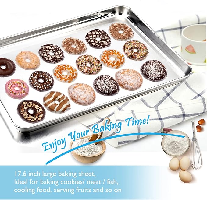 TeamFar Baking Sheet, 17.6’’ x 13’’ x 1’’ Stainless Steel Large Cookie Sheet