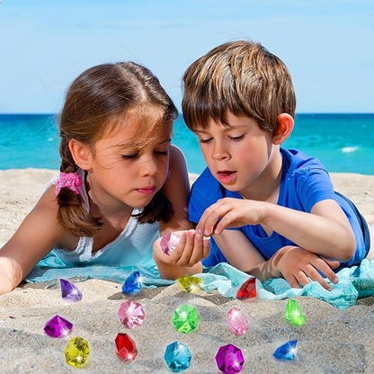60PCS Acrylic Gems Diving Gems for Pool, Pirate Treasure and Pool Jewels Diving Toys, Gemstones for Kids, Party Favors, Vase Fillers