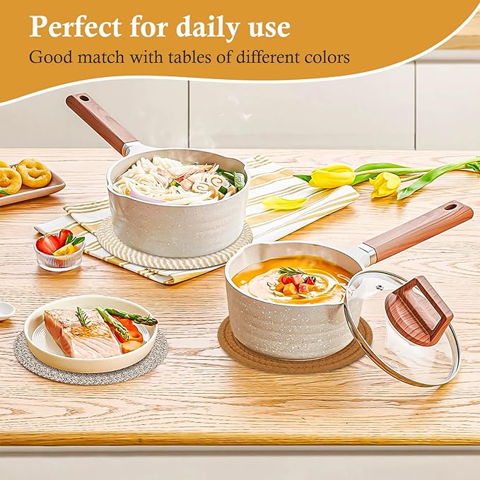 Billbotk 8"" Trivets for Hot pots and Pans, 6 Heat Resistant Hot Pads, Pot Holders for Kitchen, Hot Plate Mats for Table, Kitchen Decor for Counter, Home Essentials, Farmhouse, Brown, WT-6-2